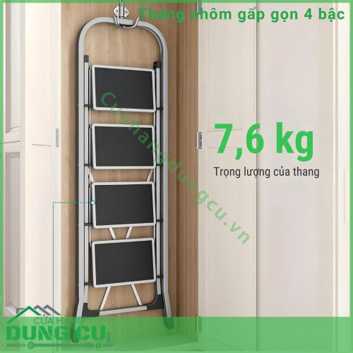 Thang Nhôm Gấp Gọn Cao Cấp 4 Bậc Songmics