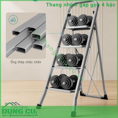 Thang Nhôm Gấp Gọn Cao Cấp 4 Bậc Songmics