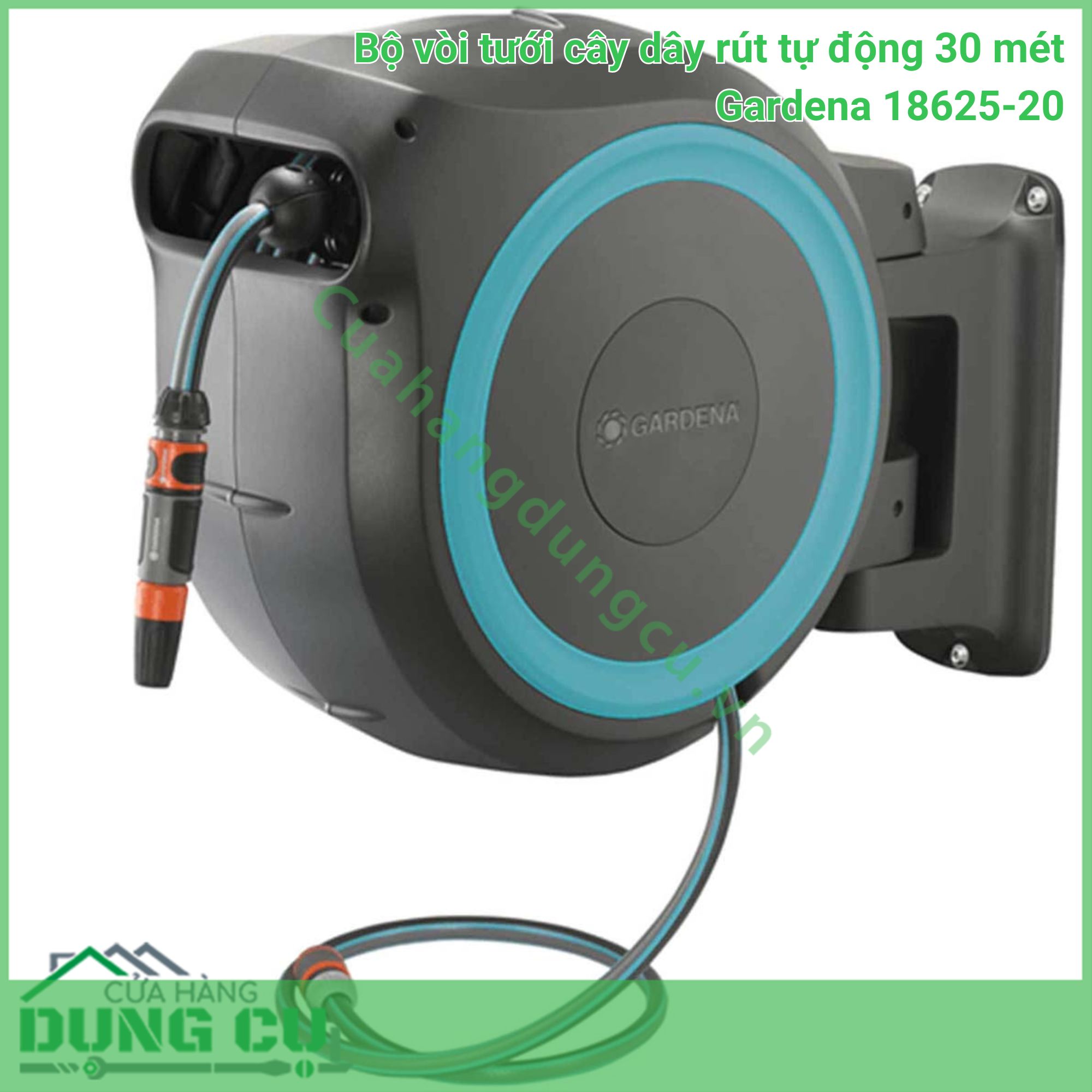 Bộ vòi tưới rút dây tự động 30m Gardena 18625-20