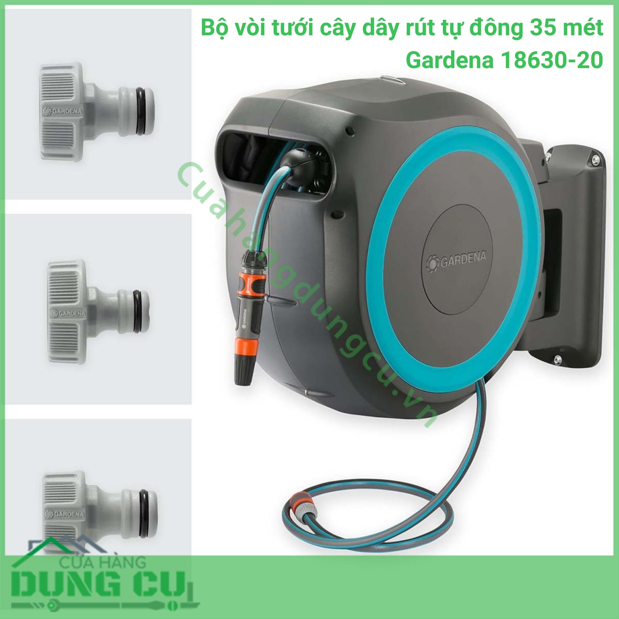Bộ vòi tưới rút dây tự động 35m Gardena 18630-20