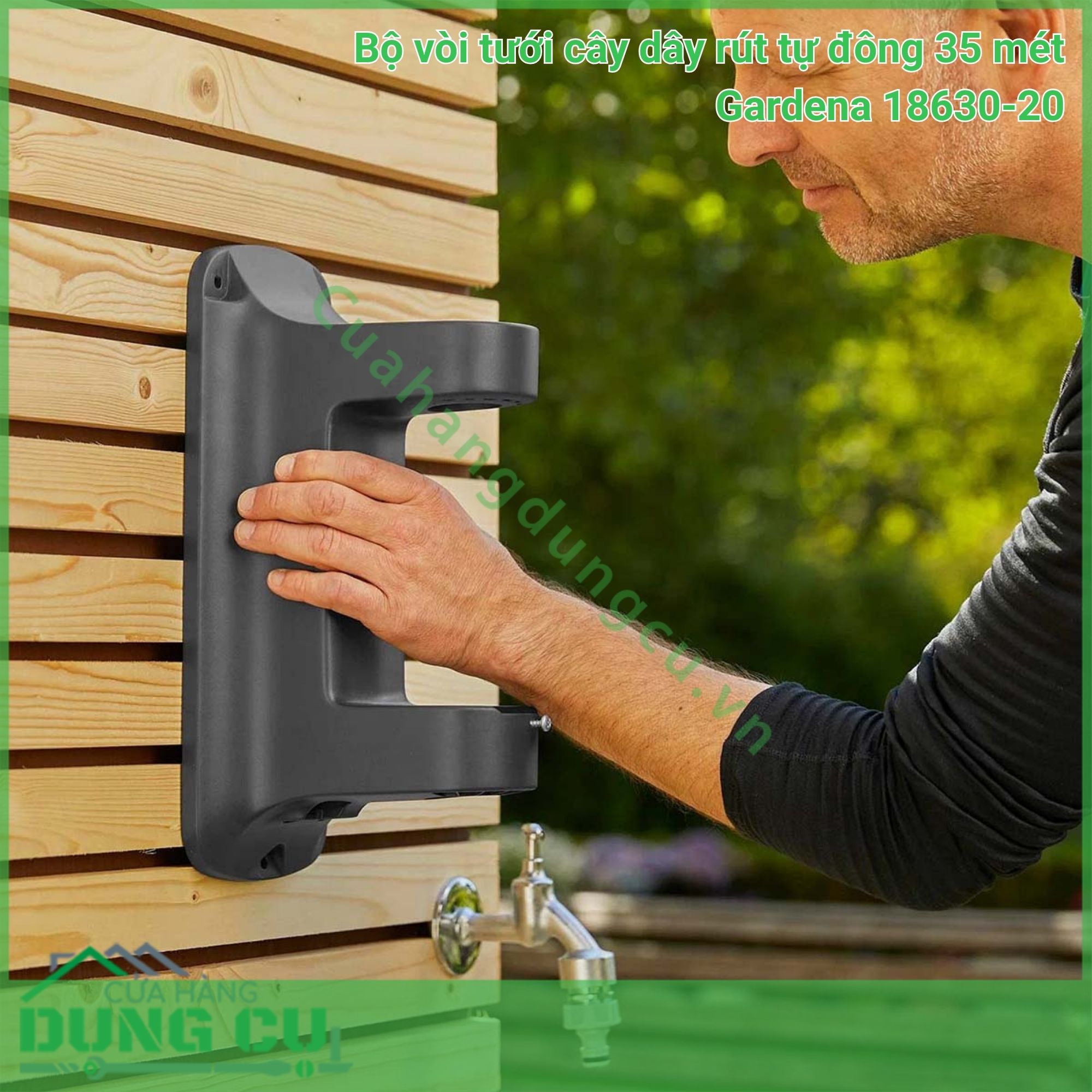 Bộ vòi tưới rút dây tự động 35m Gardena 18630-20