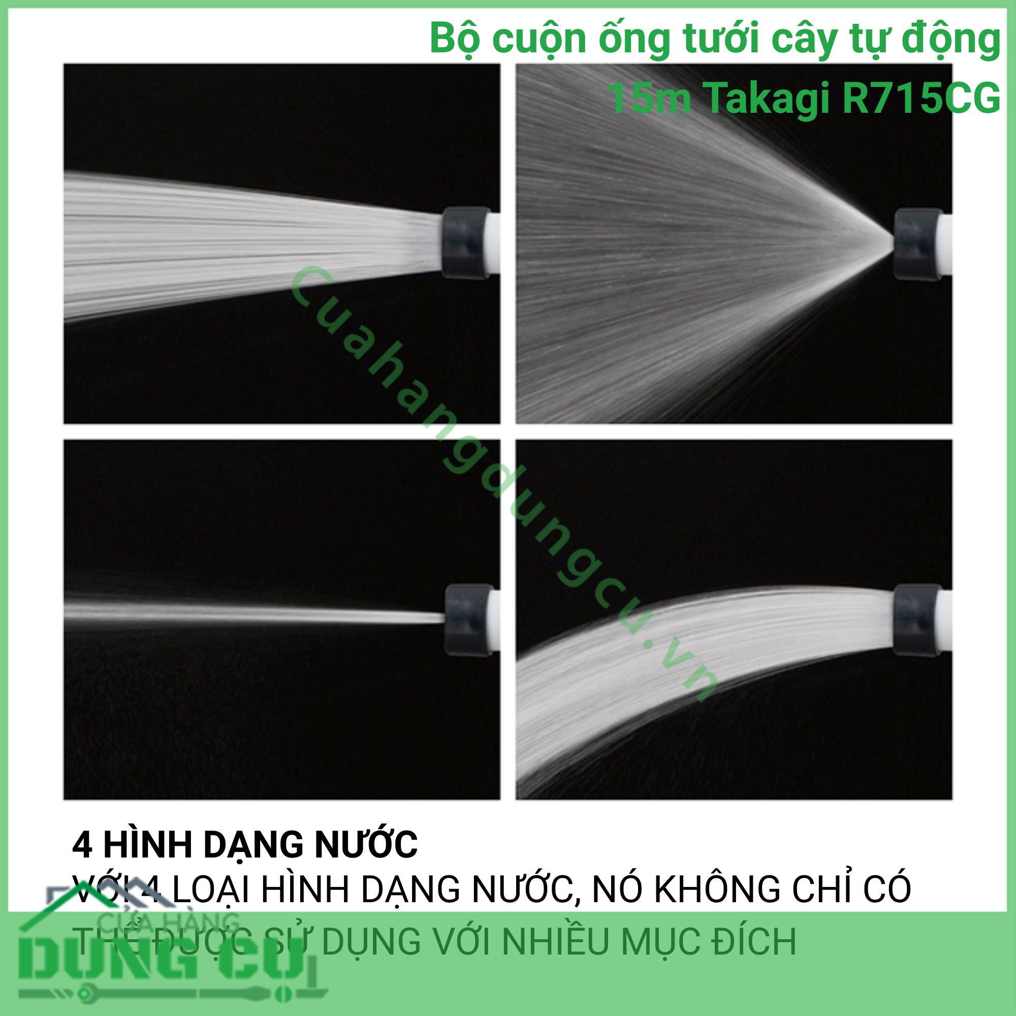 Bộ Cuộn Ống Tưới Cây Tự Động 15m Takagi R715CG - Giải Pháp Chăm Sóc Sân Vườn Toàn Diện