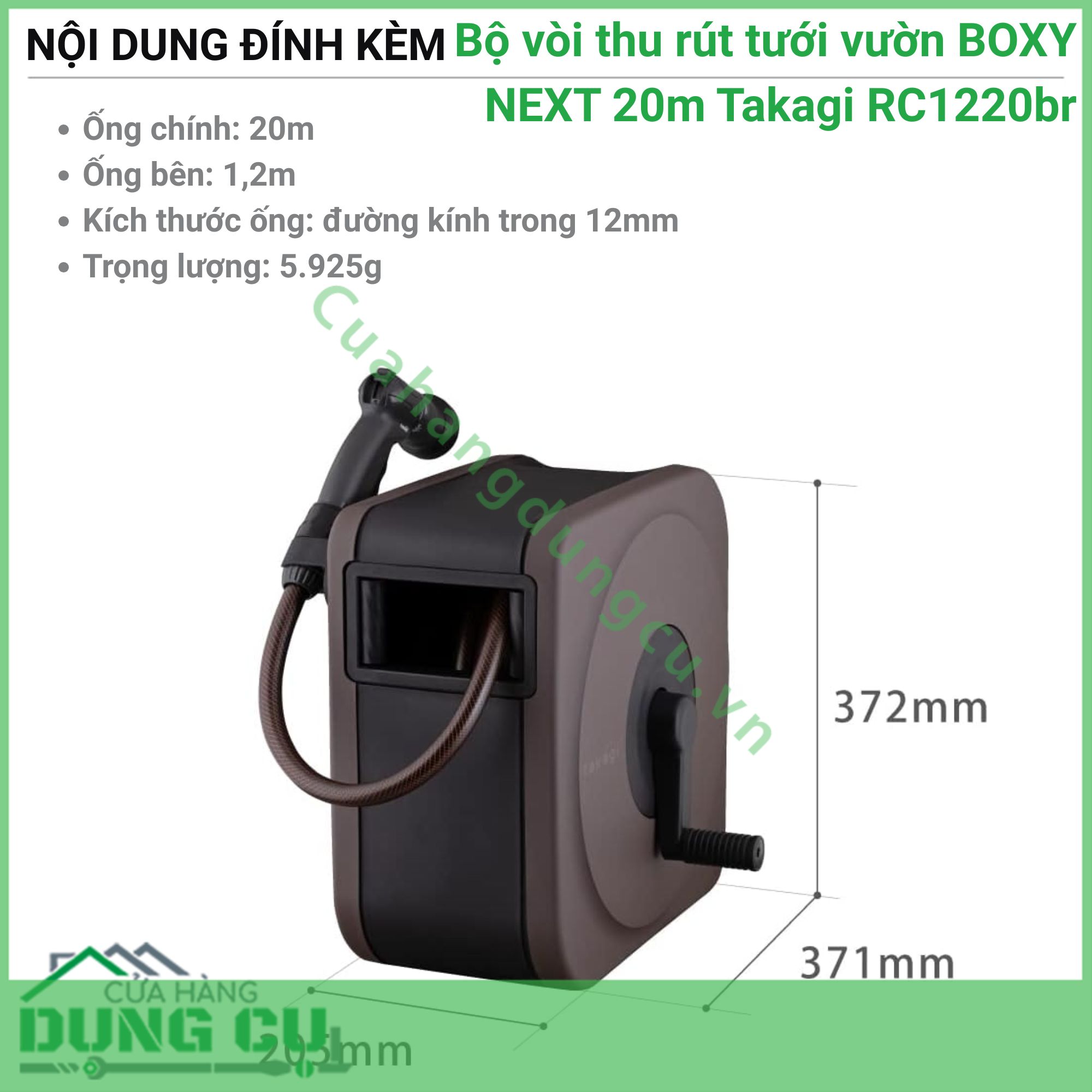 Bộ Vòi Thu Rút BOXY NEXT 20m Takagi RC1220BR - Nâng Tầm Không Gian Sống Xanh Tiện Nghi