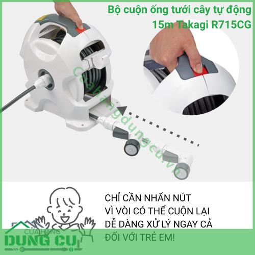 Bộ Cuộn Ống Tưới Cây Tự Động 15m Takagi R715CG - Giải Pháp Chăm Sóc Sân Vườn Toàn Diện
