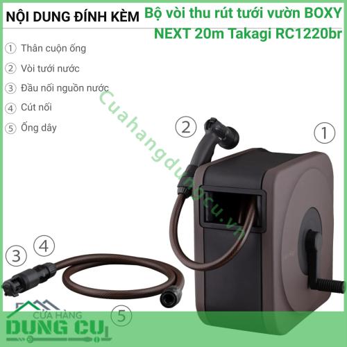 Bộ Vòi Thu Rút BOXY NEXT 20m Takagi RC1220BR - Nâng Tầm Không Gian Sống Xanh Tiện Nghi