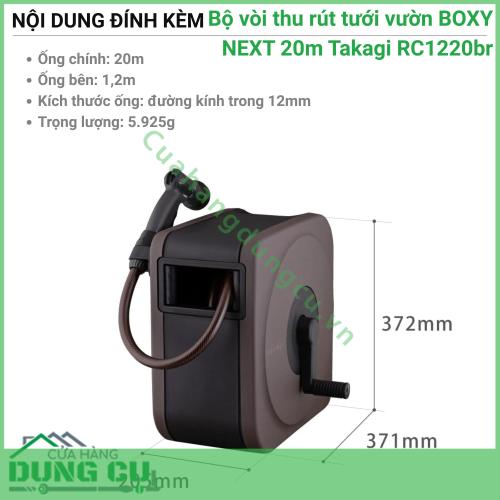 Bộ Vòi Thu Rút BOXY NEXT 20m Takagi RC1220BR - Nâng Tầm Không Gian Sống Xanh Tiện Nghi