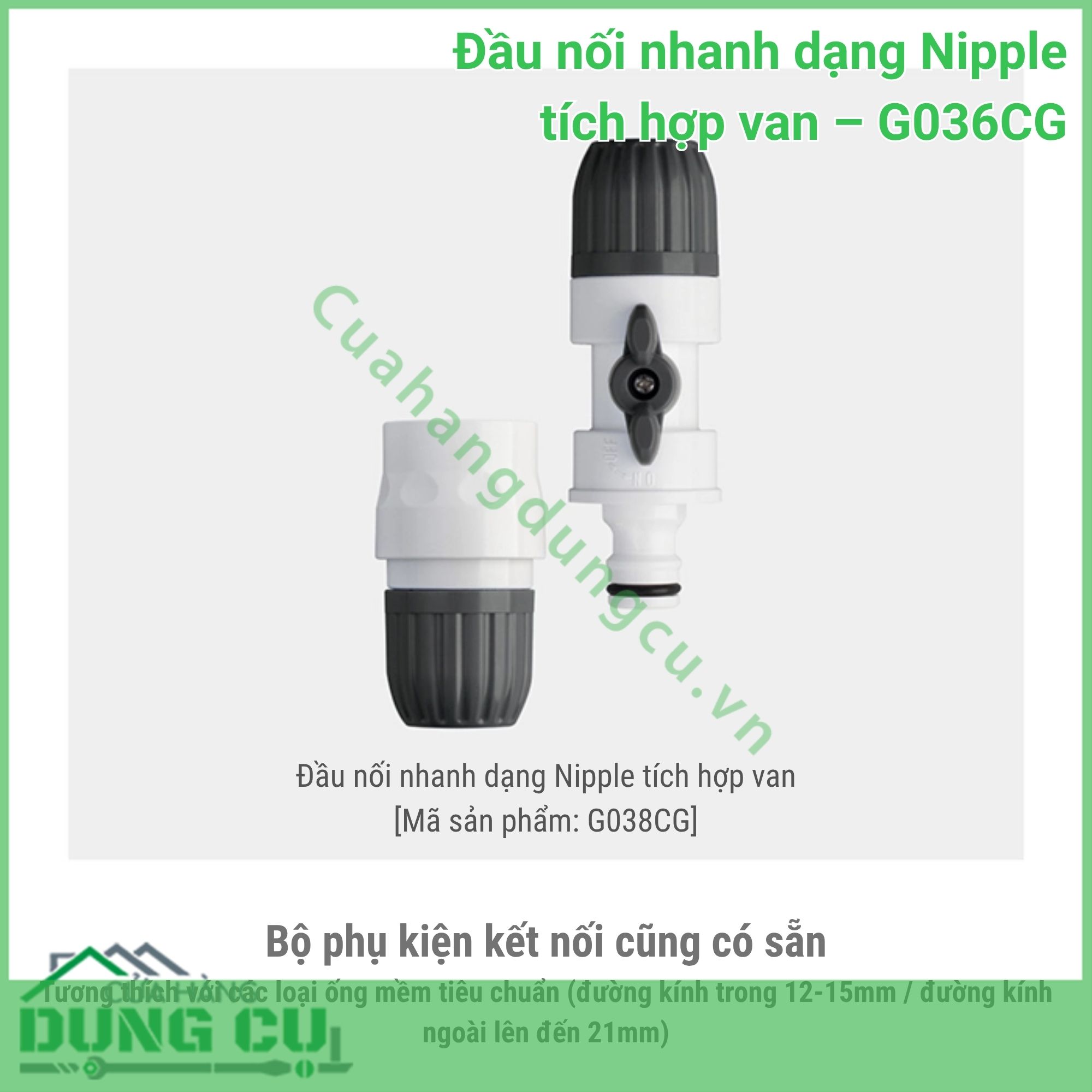 Đầu Nối Ống Nước Tích Hợp Van G036CG - Tiêu Chuẩn Kỹ Thuật Vận Hành Tối Ưu