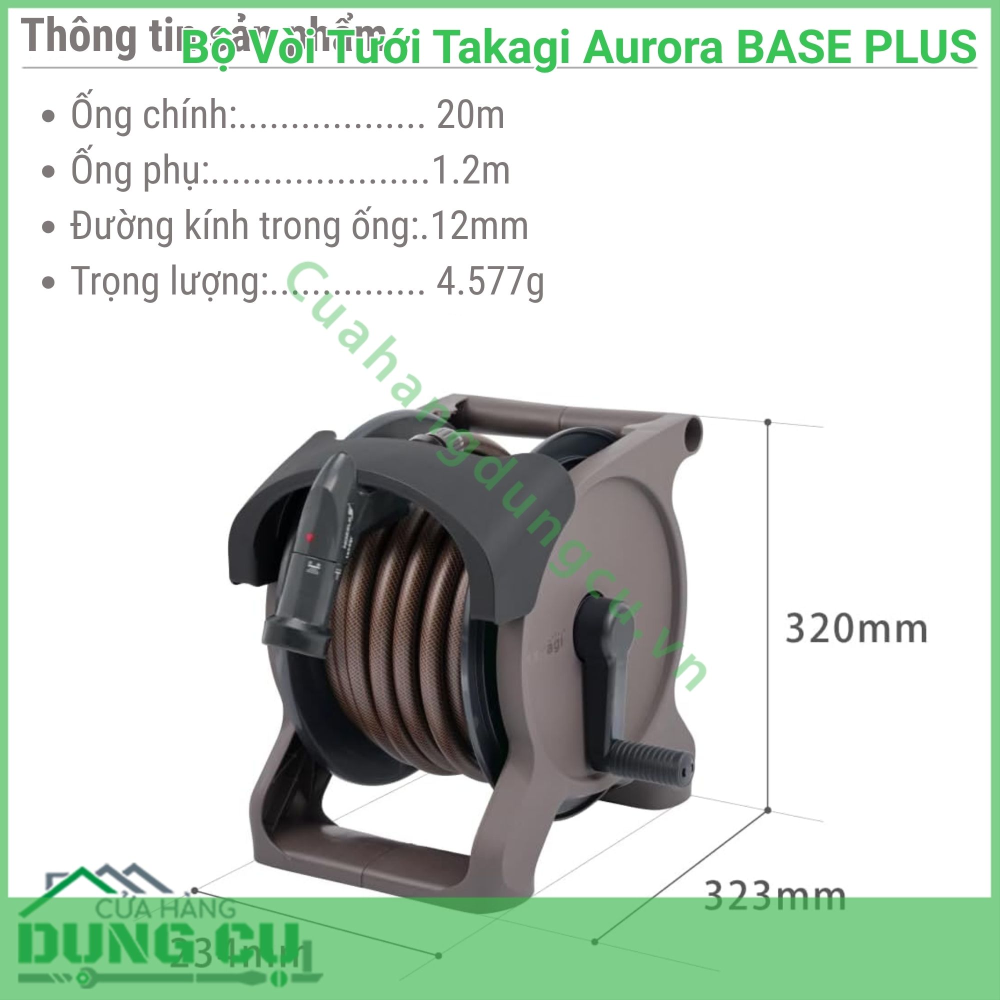 Bộ Vòi Tưới Takagi Aurora BASE PLUS 20m R1220BRA - Giải Pháp Chăm Sóc Sân Vườn Toàn Diện